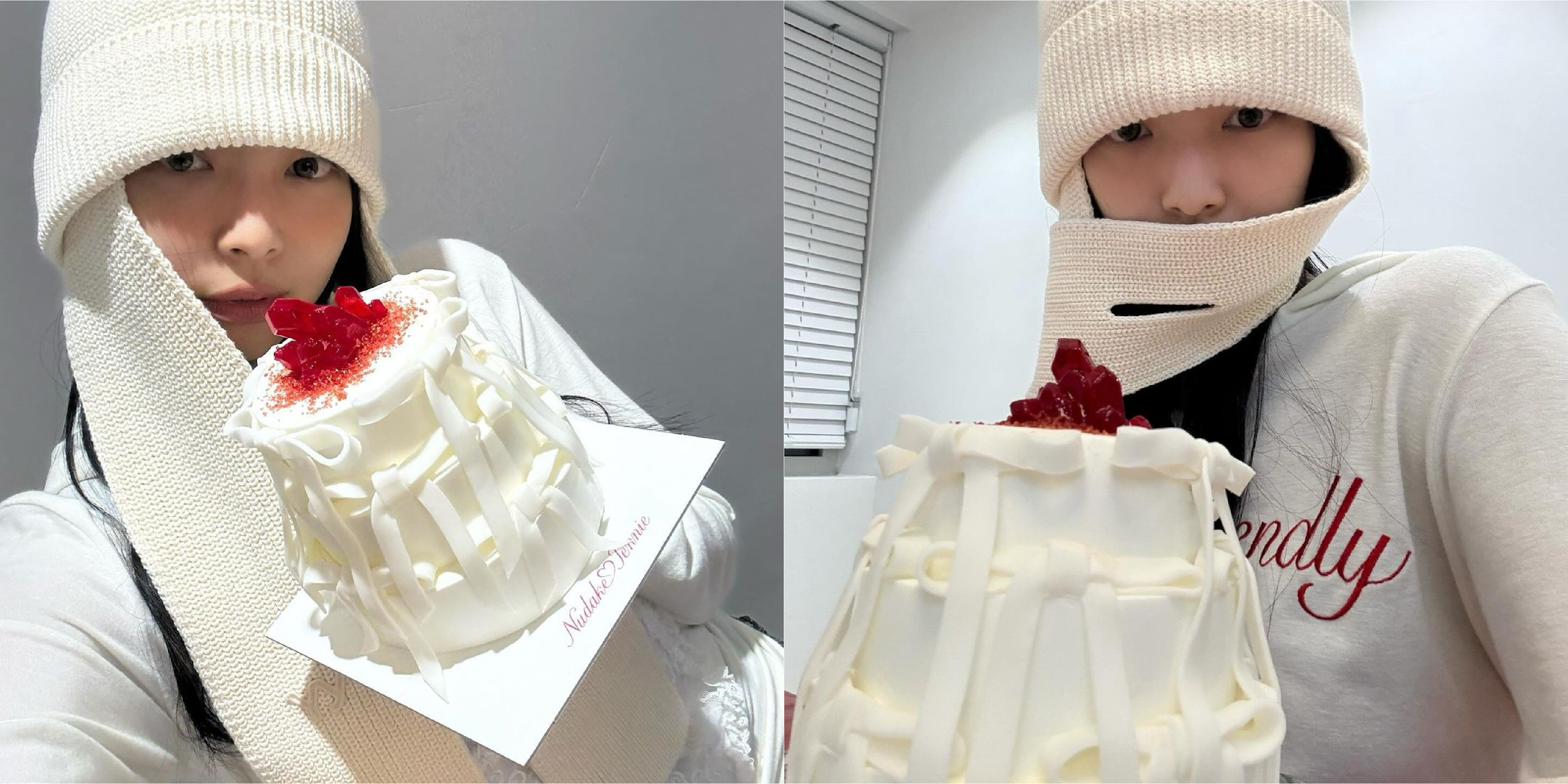 제니와 누데이크의 협업 케이크